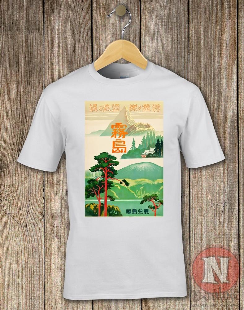 Japonés Viaje Cartel Camiseta Aesthetic Japonés Clásico Montañas 1930's Arte