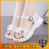 Sandals Women's Soft Sole 2025 Summer New Casual Sports Fashion Versatile Trend Flat Non-slip Thick-soled Beach Shoes
