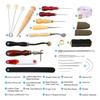 31Pcs Leather Sewing Tools DIY Leather Craft Hand Stitching Kit with Groover Awl Waxed Thimble