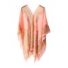 Women Scarf Poncho Cashew Flower Print Multi-function Chiffon Vintage Anti-sun Bikini Cover Up for Beach EMA