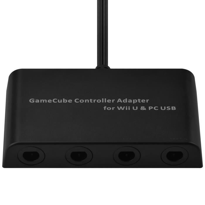 Controller Adapter - Nintendo - GameCube - 4 Ports - Compatible Wii U - USB Black