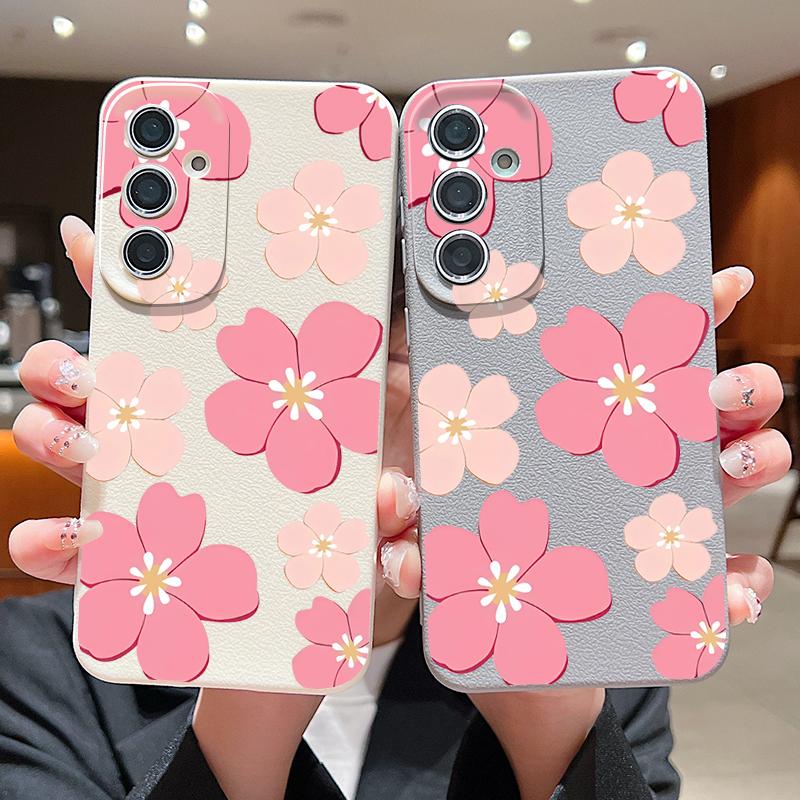 Чехол со свежим дизайном «Цветущая вишня» для Samsung Galaxy A57 A37 A17 A56 A36 A26 A16 A55 A35 A25 A15 A54 5G S21 FE S22 S23 S24 Plus S25 Edge S26 Ultra