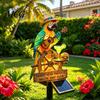Tropical Bird Garden Decor Solar Parrot Light, LED Powered Pathway Outdoor Lamp Waterproof Decorative Stake Light for Patio Yard Lawn