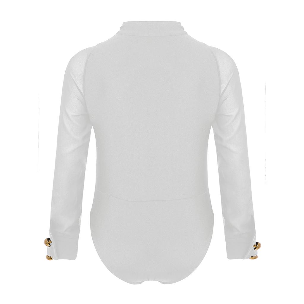 Боди для латинских танцев для мальчиков с длинным рукавом и воротником-стойкой, купальник для бальных вечеринок, соревнований, выступлений на сцене