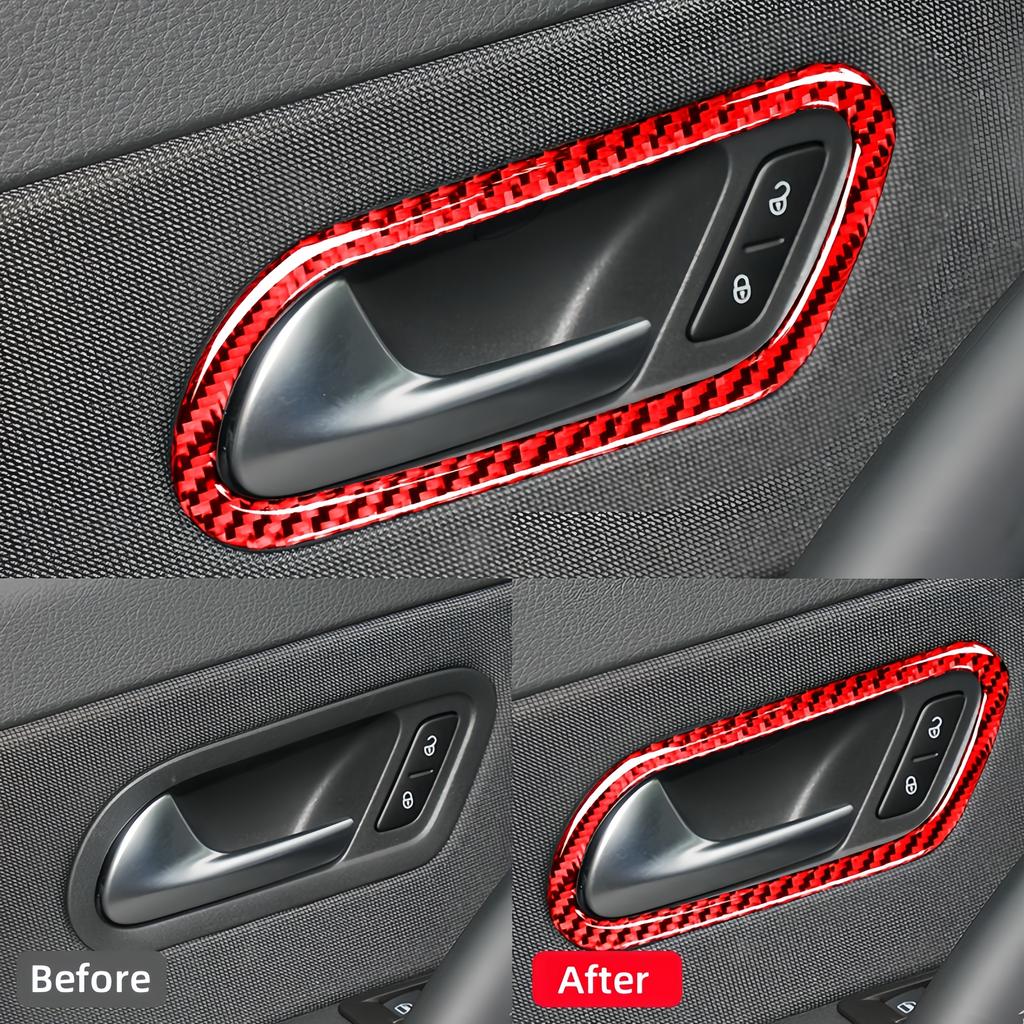 For Volkswagen Scirocco R 2009-2016 Car Accessories Carbon Fiber Internal Cover Stickers Door Handle Decorative Frame