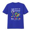 Autism Granddaughter Grandma Grandpa A Big Piece Of My Heart T Shirt vintage Washed Stretched graphic Soft Versatile Casual