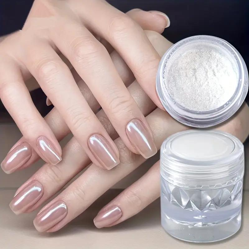 Aurora Moonlight Mirror Nail Powder Silver Glitter Effect Pigment Chrome Dust Nail Decoration