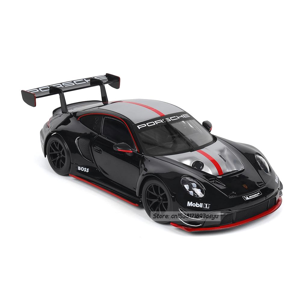 AABKO1 Bburago 1:24 black Porsche 911 GT3 R racing edition die casting alloy car model Art Deco Toy tool gift factory authorization