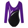 Kids Girls Stylish Clothing Long Sleeve Round Neckline Shiny Rhinestone Decorated Slim Fit Dance Leotards