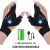Светодиодный фонарик, перчатки, перезаряжаемый светильник Hands Free, Хэллоуин, Рождество, гаджеты, инструменты, кемпинг, рыбалка