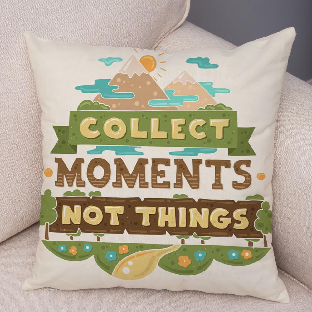 Motivational Quote Cushion Cover Inspirational Lettering Design Decorative Pillow Case Living Room Bedroom Sofa Home Decor