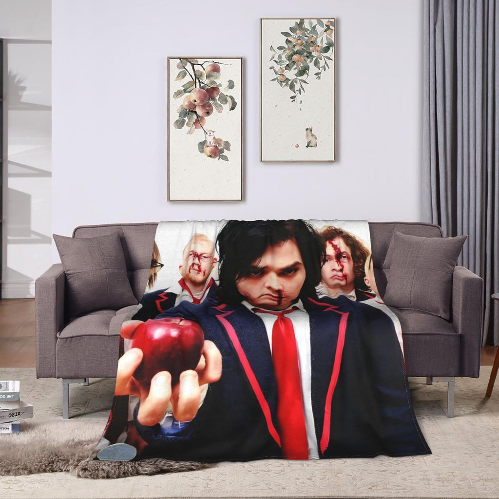 My Chemical Romance Band Flannel Blanket Winter Soft Durable Throw Blanket for Home Decor Novelty Bedspread Sofa Bed Cover