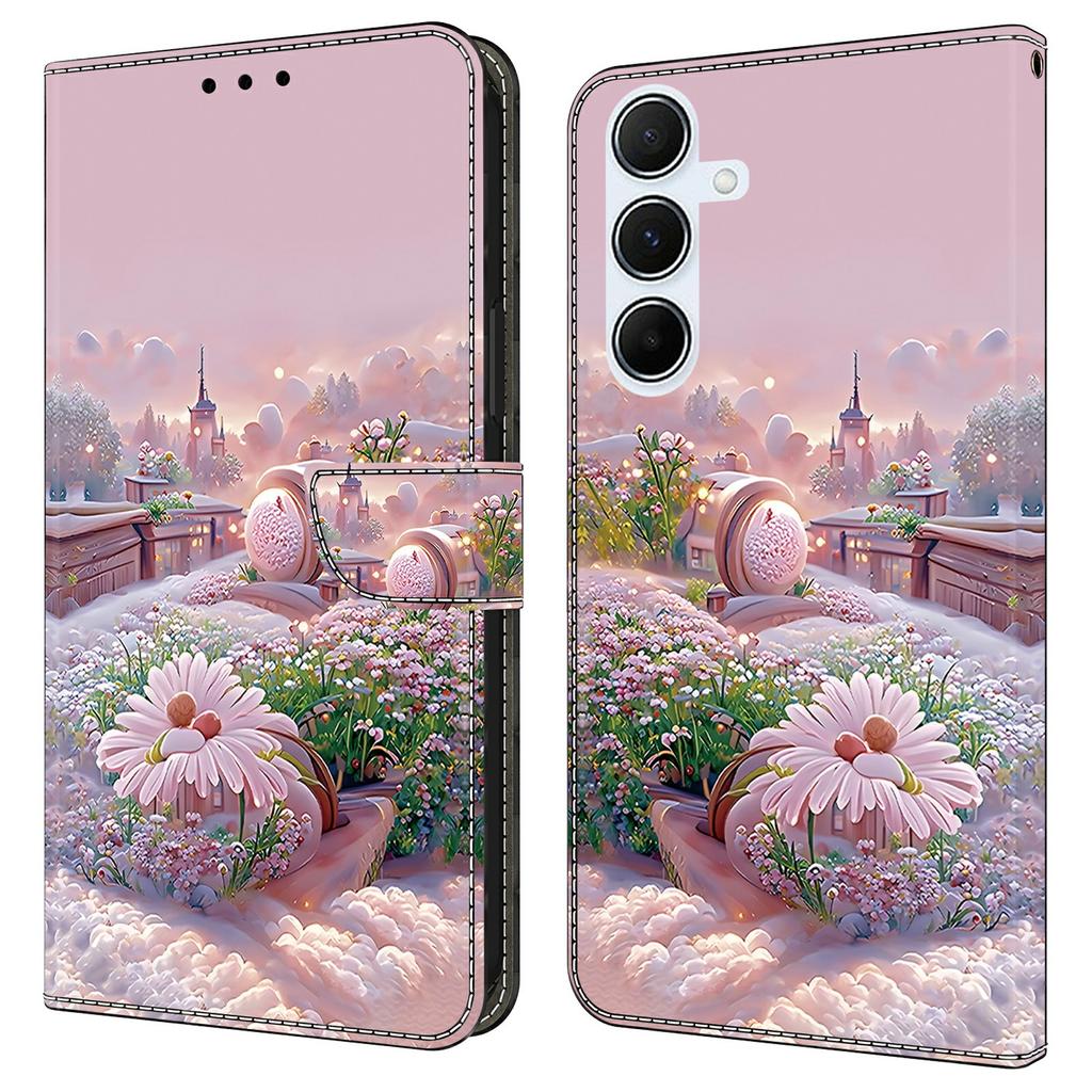 Чехол для Samsung Galaxy A16 5G/4G с печатью узора, противоударный кожаный чехол-книжка с кошельком для телефона