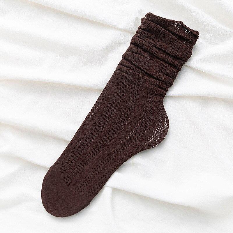 Полые женские носки, хлопковые бархатные мягкие летние тонкие дышащие длинные носки в японском стиле, милые кавайные носки принцессы Харадзюку