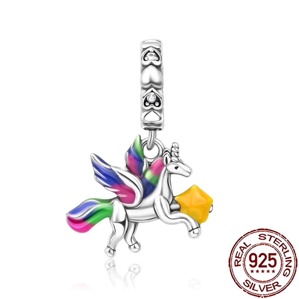 New Charms 925 Silver Cat Dog Flamingo Chameleon Axolotl Animal Beads Fit Bracelet Necklace Women DIY Jewelry