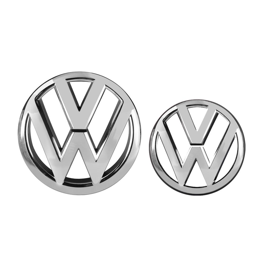For Volkswagen MK2 2Pcs Car Original Front Radiator Grille Logo Cover for Volkswagen VW Golf 6 Mk6 2010 2011 2012 2013 Rear Trunk Lid Badge Sticker