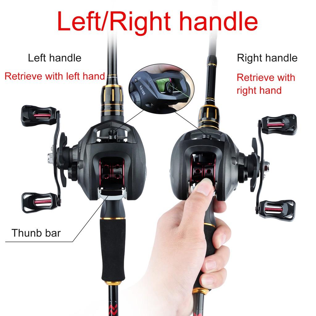 SOUGAYILANG Casting Fishing Rod Fishing Reel Combos 2.1m 2.4m EVA Handle Casting Fishing Rod Portable 5 Sections 12+1BB 6.3:1 Baitcasting Reel Set