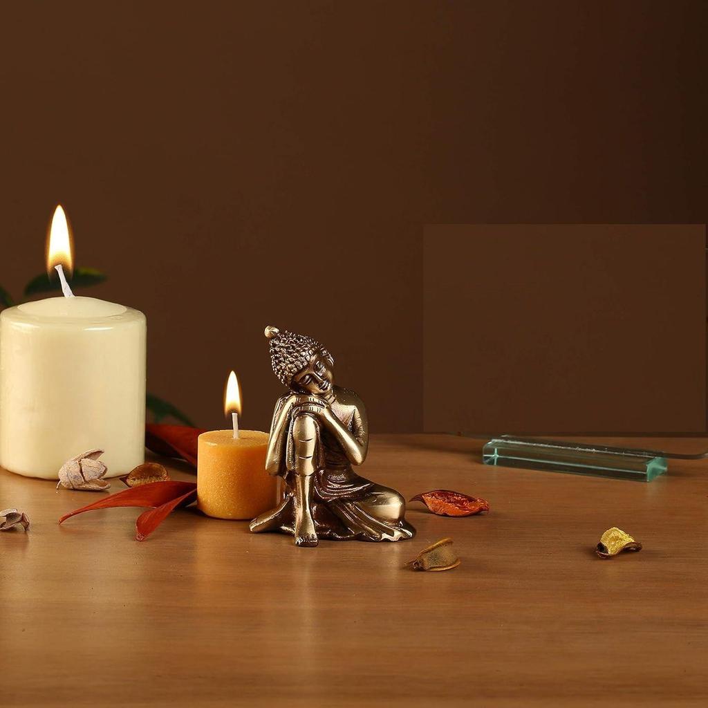 Новая латунная скульптура Будды, отдыхающего, коричневого цвета, материал - латунь, скульптура для домашнего декора, предметы домашнего декора,