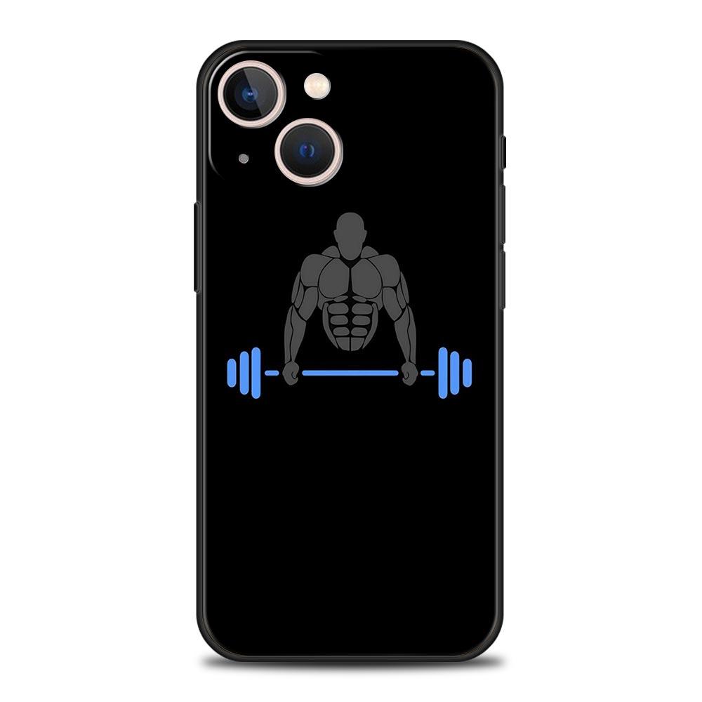 Чехол для телефона для зала, фитнеса, бодибилдинга для iPhone 17 16 15 Pro Max 11 12 13 14 7 8 Plus SE 2020 X XR XS, мягкий черный