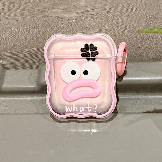 Милый забавный чехол для наушников AirPods AirPod 2 3, прозрачный чехол с мультяшным рисунком и кольцом для ключей, мягкий силиконовый чехол для AirPods Pro