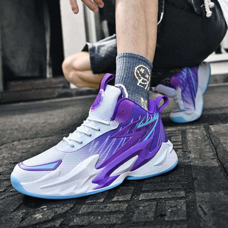 Mandarin Duck Basketball Shoes Boys Shoes High Top 12 Sports Shoes 15 Years Old Youth Training Sports Actual Combat Blue Sneakers