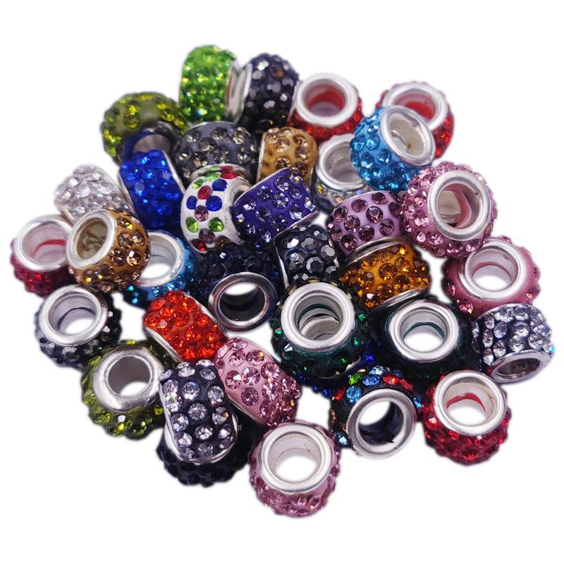 10 шт. 12 мм большое отверстие CZ хрустальные бусины горный хрусталь разделитель подвески подходят для браслет ожерелье DIY ювелирные аксессуары