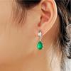Bolaijewelry Simple Design Fine Jewelry Natural Green Agate Ring Earrings Jewelry Set Ladies Anniversary Daily Wear