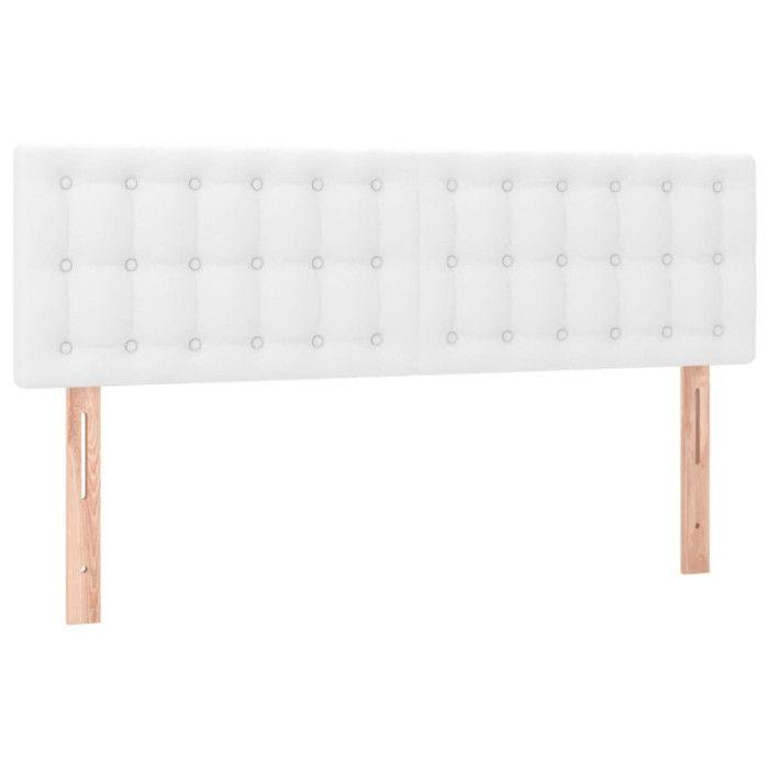 VidaXL Tête de Lit à LED Meuble de Chambre à Coucher Accessoire de Lit Double Tête de Cadre de Lit Intérieur Blanc 3121703