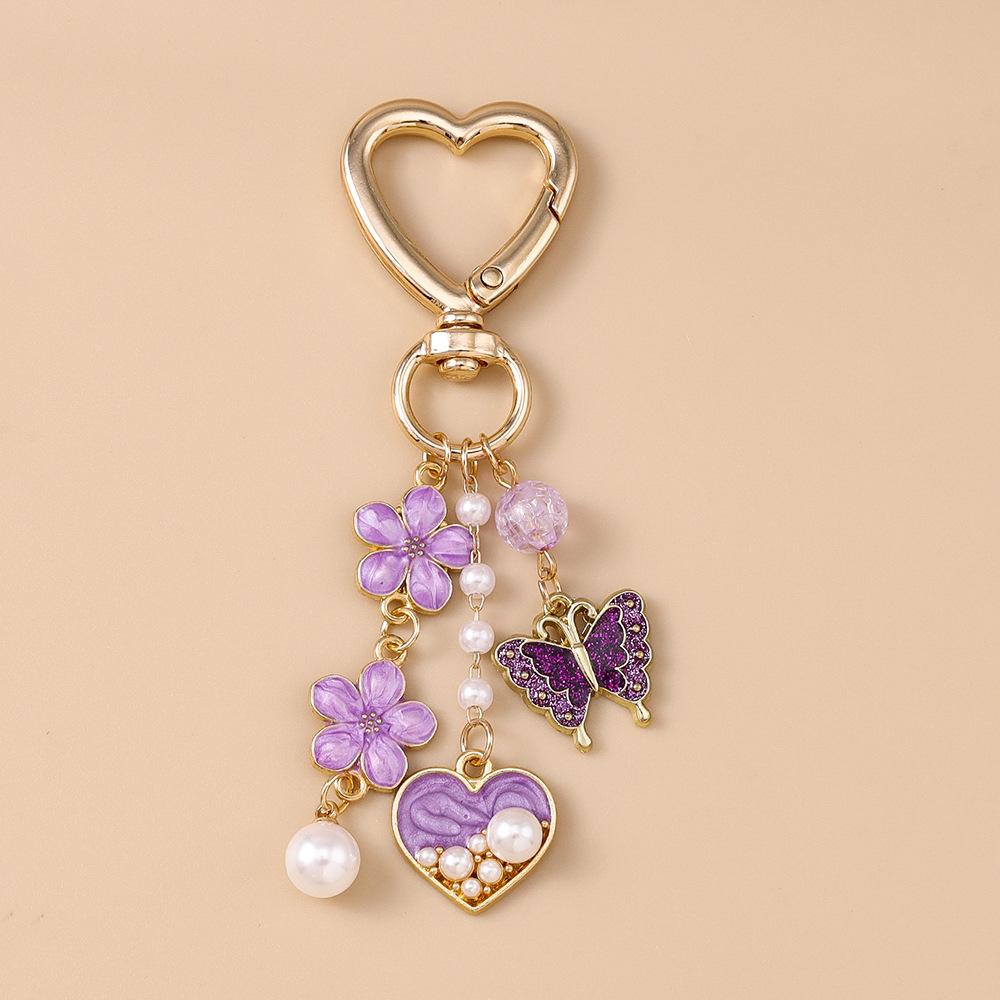 Cute Enamel Flower Butterfly Women Girls Love Pendants Decor DIY Handmade Jewelry Gifts Bag Charm