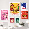 Aperol Spritz плакаты с соком и едой, принты, мультяшное шоколадное вино, холст, картина, лыжный Настенный декор, фотографии для клуба, бара, кухни