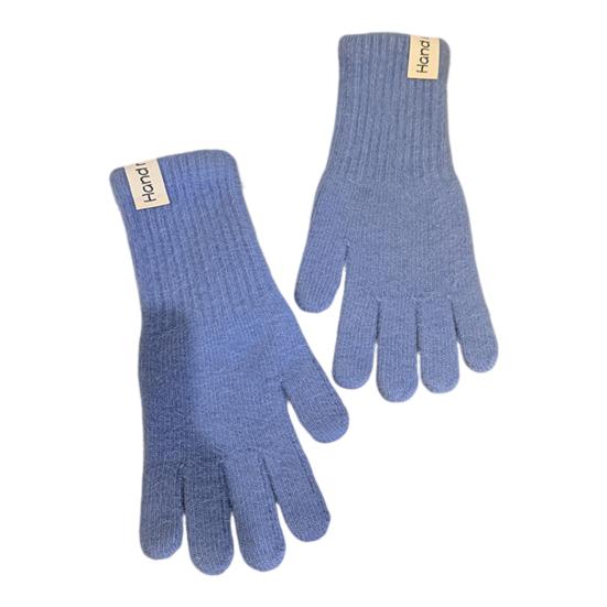 Зимние вязаные перчатки Эластичные теплые перчатки Однотонные перчатки с пальцами