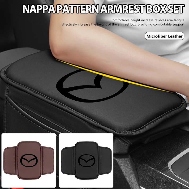 Leather Car Armrest Box Cushion Side Storage Pocket Protector Cover For Mazda 2 3 5 6 Axela Atenza Speed 6 CX3 CX4 CX5 CX7 CX8 W5