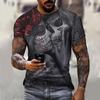 Retro Men's Terrifying Undead Skull Pattern 3D Printing Short Sleeve Fashion New Hot Selling T-shirt Men's Casual Wear