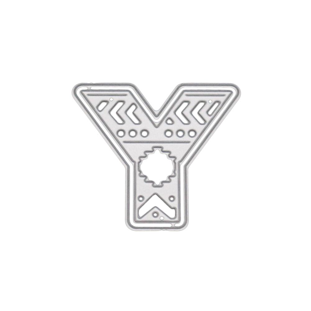 Single Capital Letter Frame Metal Silvery Stencil Embossing Cutting Dies For Diy Scrapbooking Paper Album Cards Making