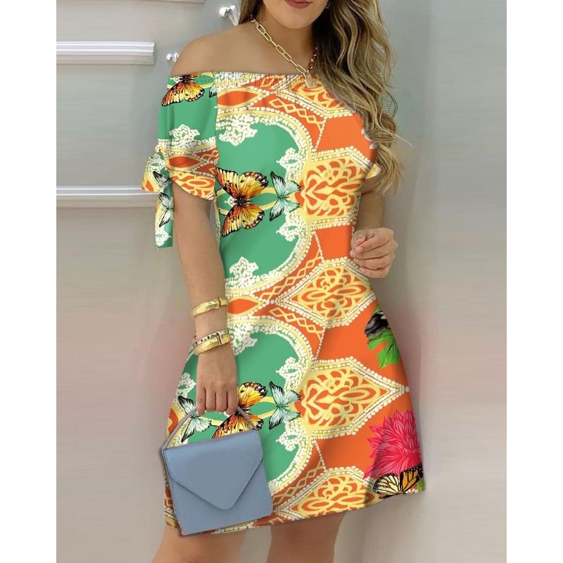 Модное сексуальное женское платье с принтом