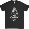 Keep Calm and Carry On T-Shirt British Saying Stay Strong Text Tee
