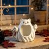 Держатель для хранения фигурок призраков 3D-печатный держатель-кошка на Хэллоуин, Декоративная статуэтка котенка с милыми жутковатыми украшениями для дома, Полый отсек для хранения, Ваза для конфет,