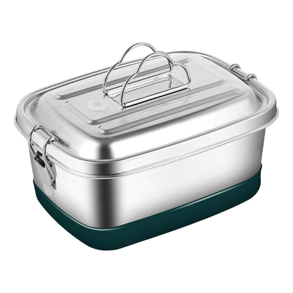 Stainless Steel Lunch Box Double Layer Bentos Box with Compartments Leak Proof Food Container for Adults and Kids