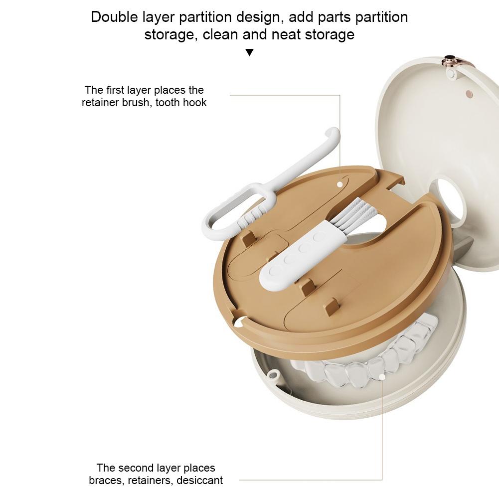 Ящик для хранения брекетов-пончиков Ящик для хранения ортодонтических ретейнеров для невидимых брекетов Портативный ящик для хранения зубных протезов