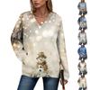 Women's Casual And Fashionable Christmas Print Long-Sleeved Top