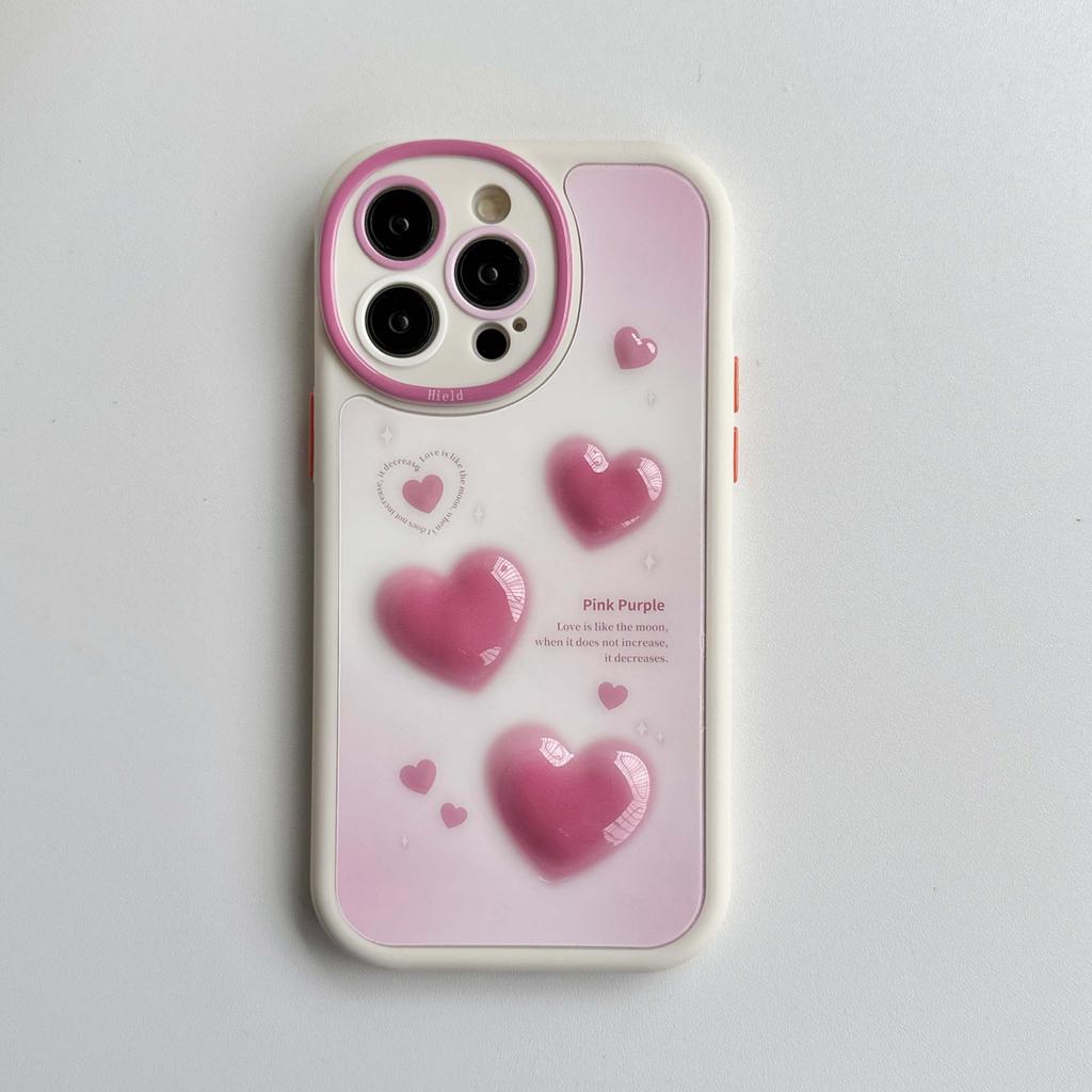 Ins 3d Pink Love оригинальный противоударный чехол для телефона с сердечками для Iphone 13 12 11 Promax 14 Pro Max Защитный чехол Fundas Capa