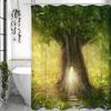 Занавеска для душа «Лесное дерево с дуплом», Декоративная занавеска для ванной, Водонепроницаемая занавеска для душа с крючками