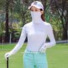 UV Protection High Neck Inner Shirt for Cool High Long Golf Tennis Summer Sun UV Rash White [Bona Vita] Women, Material, Neck, Sleeve, Wear, Wear,