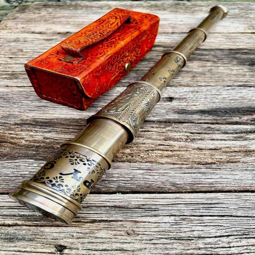 Антикварный дизайн DOLLOND LONDON 1920 ГРАВИРОВАННЫЙ морской матросский домашний декор ручной 16-дюймовый латунный телескоп с коробкой морской подарок