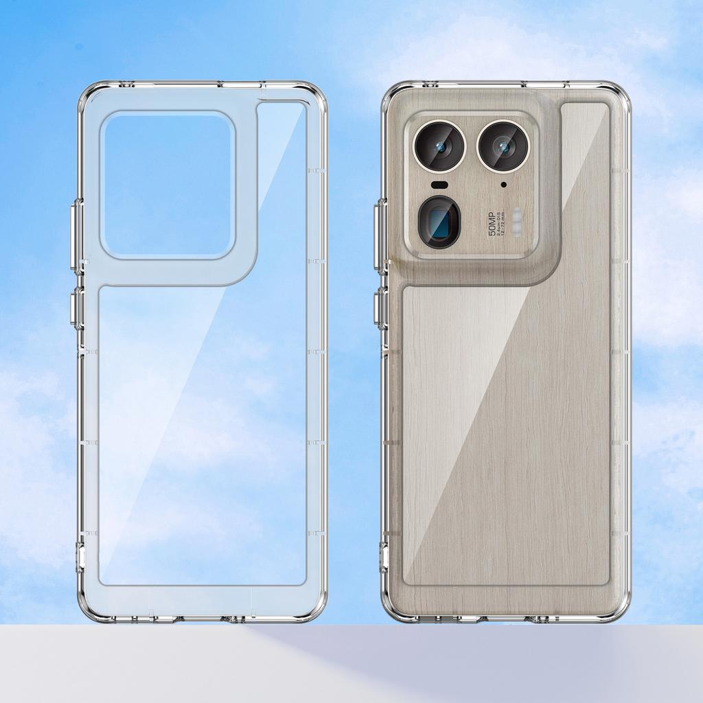 For Motorola Edge 50 Ultra 5G Case WANLONFENG MF Series TPU Acrylic Clear Phone Cover with Tempered Glass Film