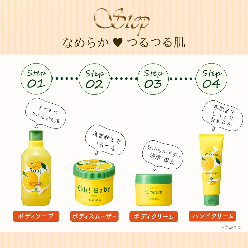 HOUSE OF ROSE Скраб для тела YZ Yuzu Lemon Scented Body Scrub Oh! Младенец с эксфолиантом на основе термальной воды 350 г