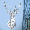 3D голова оленя акриловые зеркальные наклейки на стену украшение дома