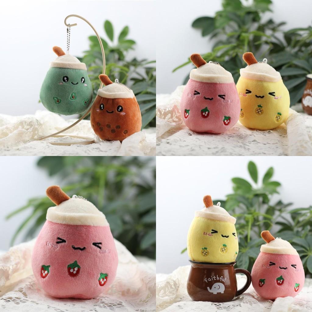 Очаровательный плюшевый брелок в виде чашки молочного чая с яблоком, мягкая игрушка из короткого плюша, подарок