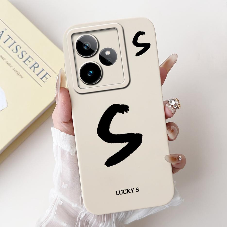 Чехол для Realme GT7 5G RMX5061 Милый Чехол с Счастливыми Буквами Мягкий ТПУ Матовый Чехол для Телефона Для Realme GT 7 Pro GT7 T 7T GT7T Fundas Coque