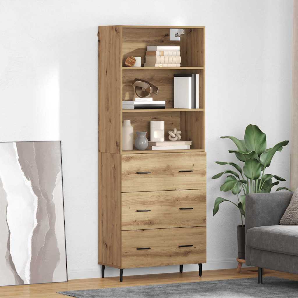 Highboard with Drawers Artisan Oak 69.5 x 34 x 180 cm